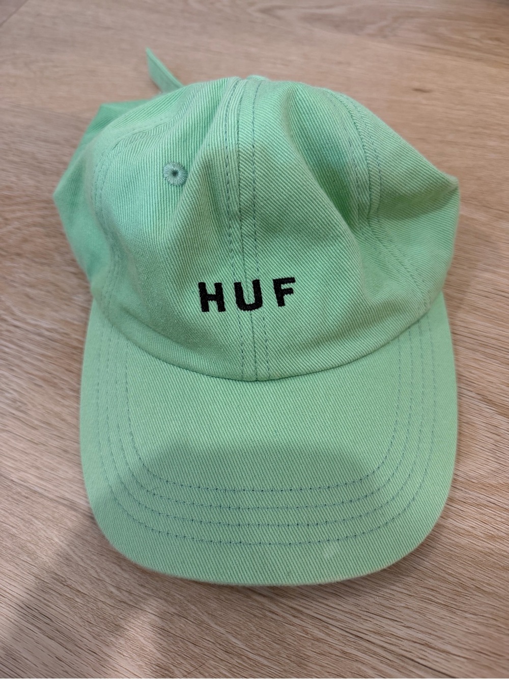 HUF Mint Green Logo Strapback Dad Hat One Size